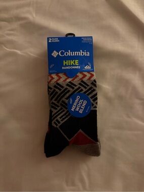 Columbia Hike Crew Socks - Black, Red & Gray